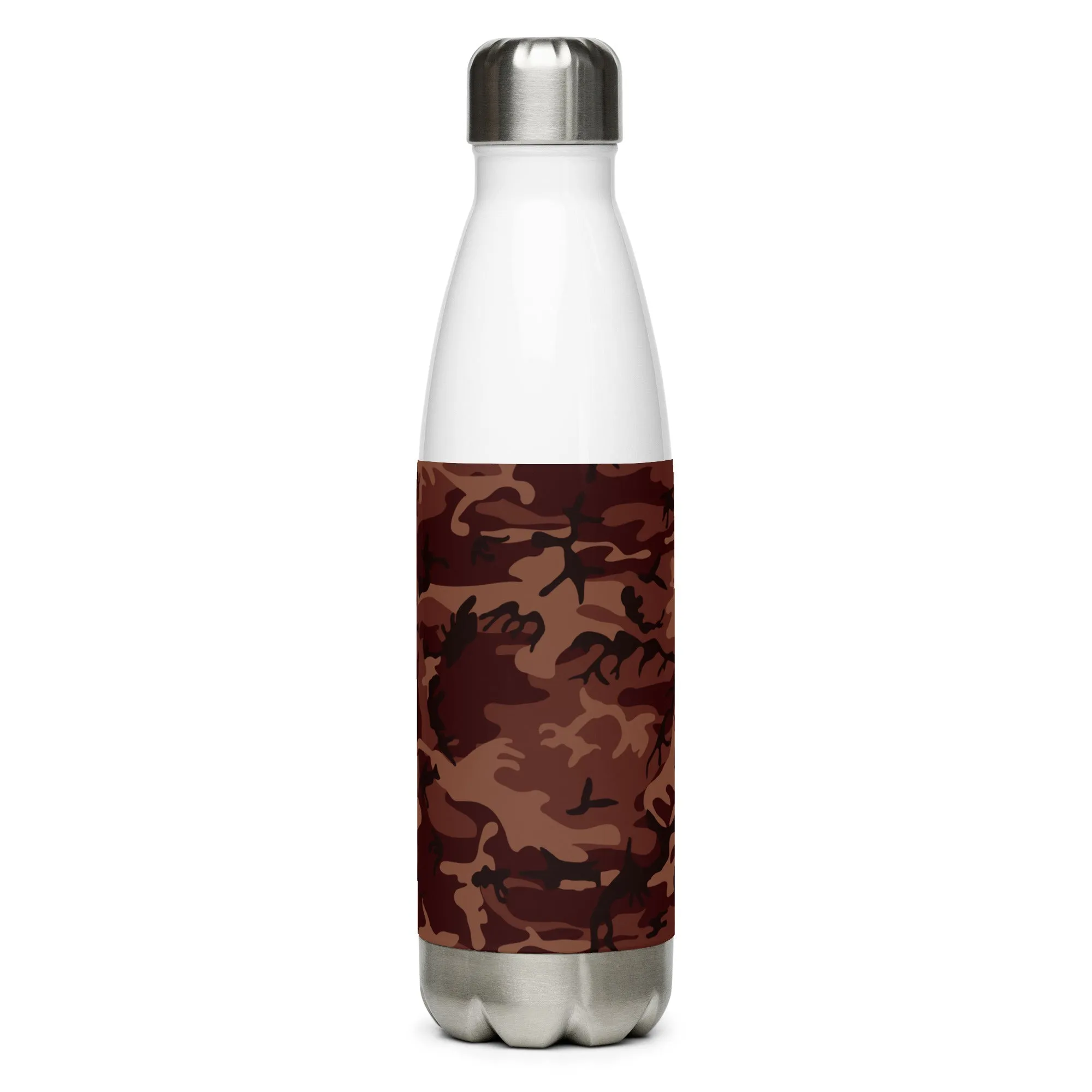 Stainless steel water bottle burgundy camouflage