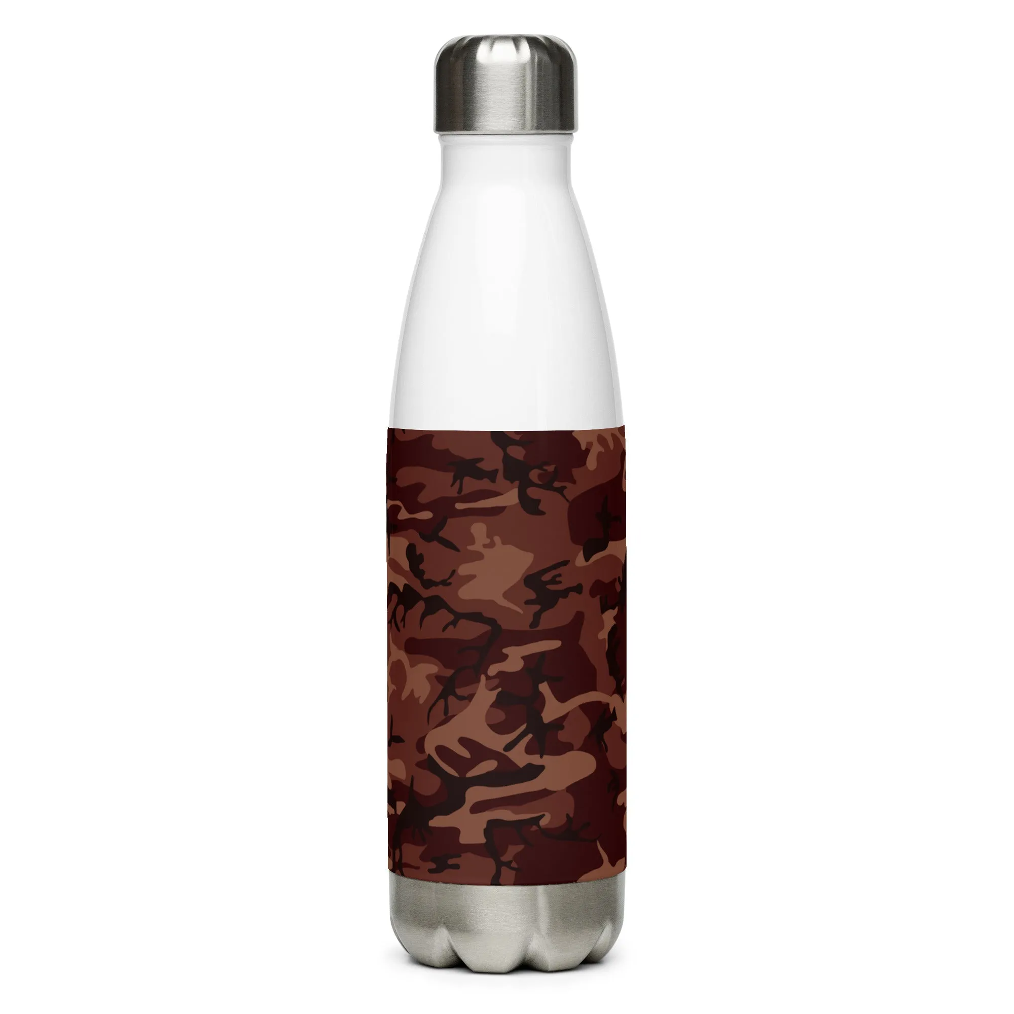 Stainless steel water bottle burgundy camouflage