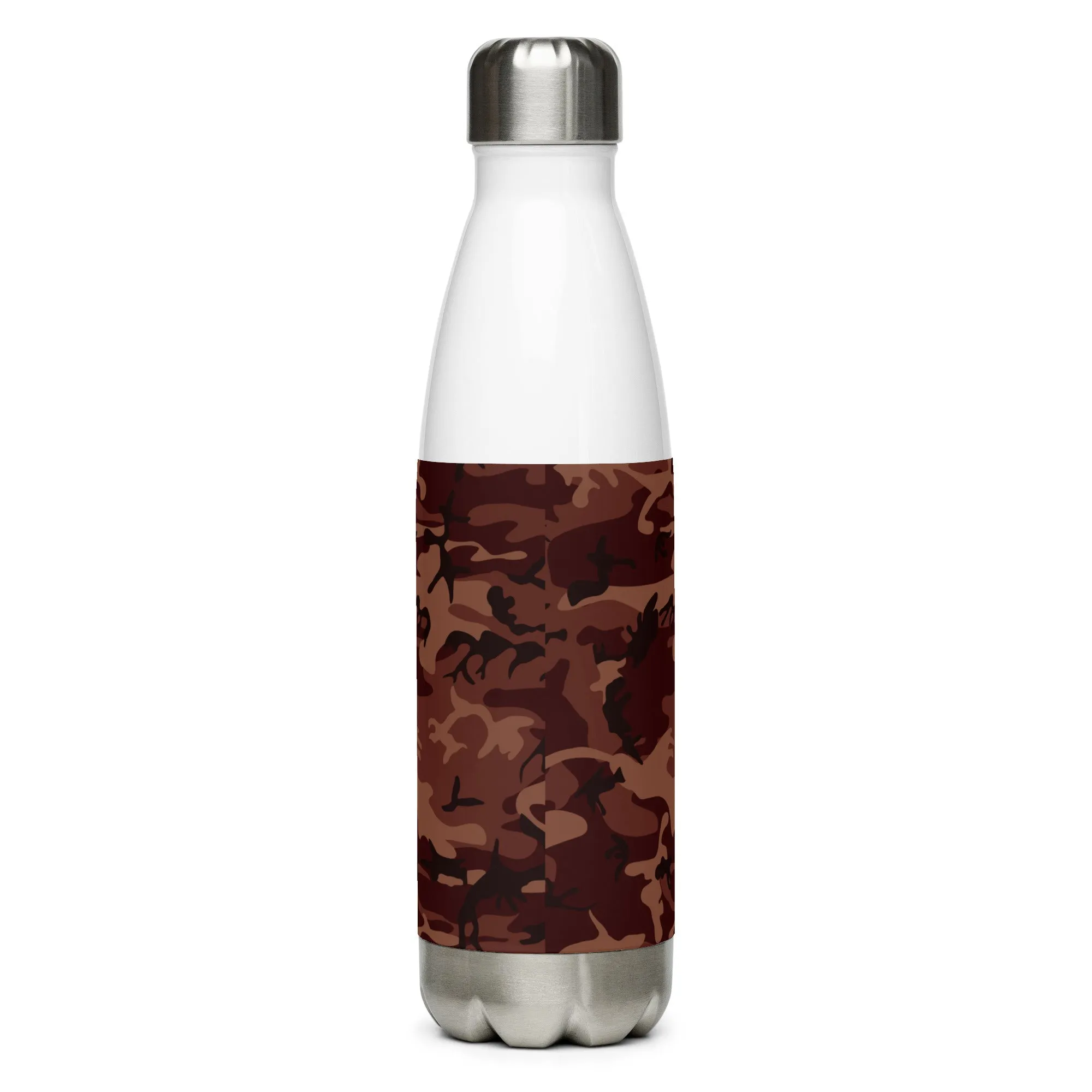 Stainless steel water bottle burgundy camouflage