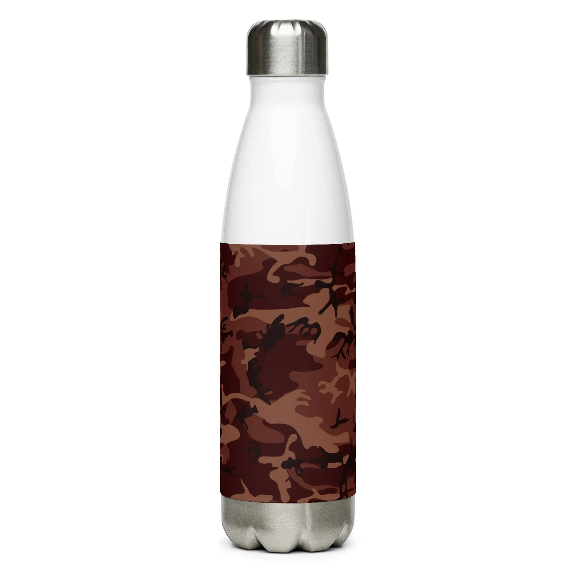 Stainless steel water bottle burgundy camouflage