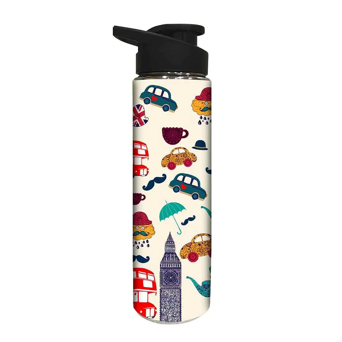 Stainless Steel Water Bottle -  Umbrella and Bus