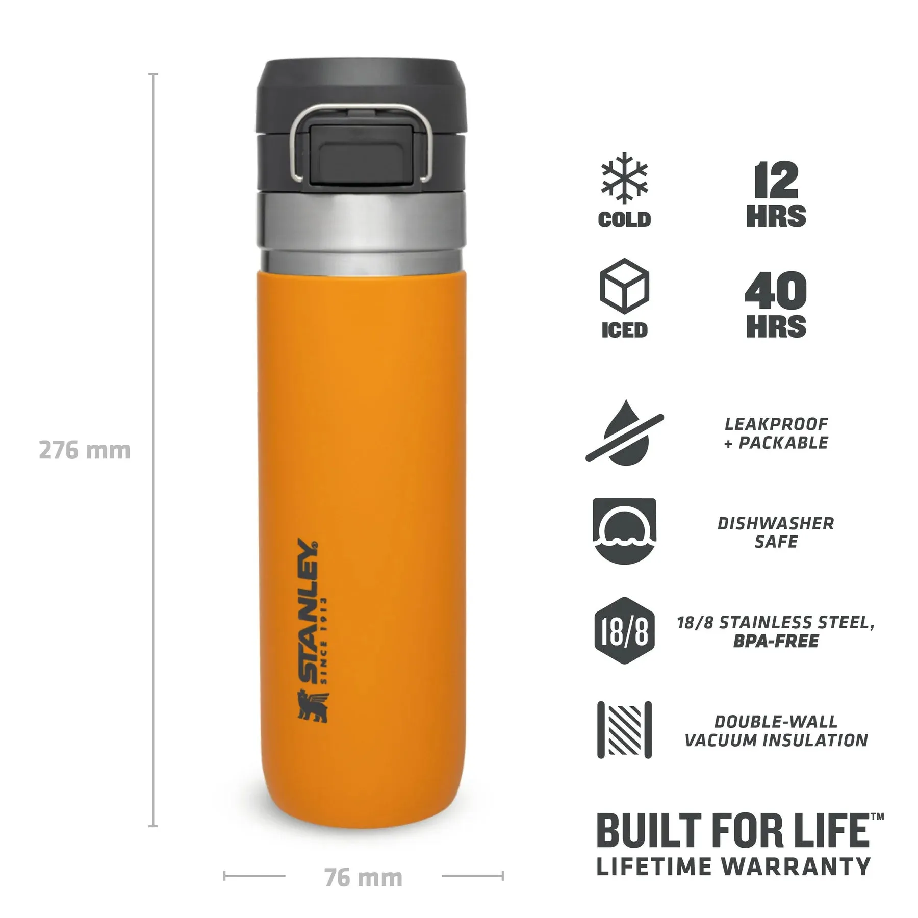 Stanley Go Quick Flip Water Bottle 0.7L Saffron