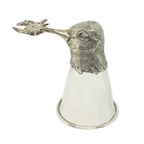 Stirrup cup in sterling silver ( "curlew" with crab )