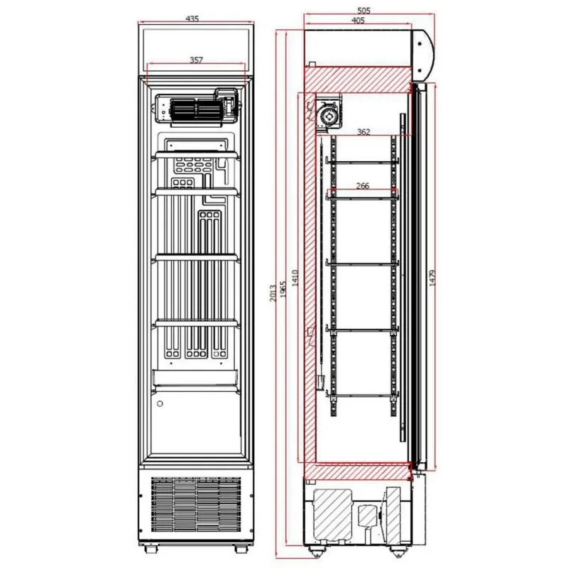 Tefcold Slimline Black Glass Door Merchandiser - FSC175H