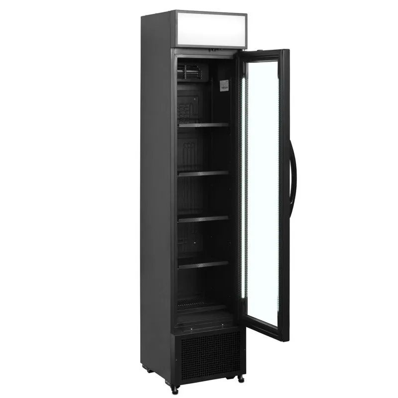 Tefcold Slimline Black Glass Door Merchandiser - FSC175H