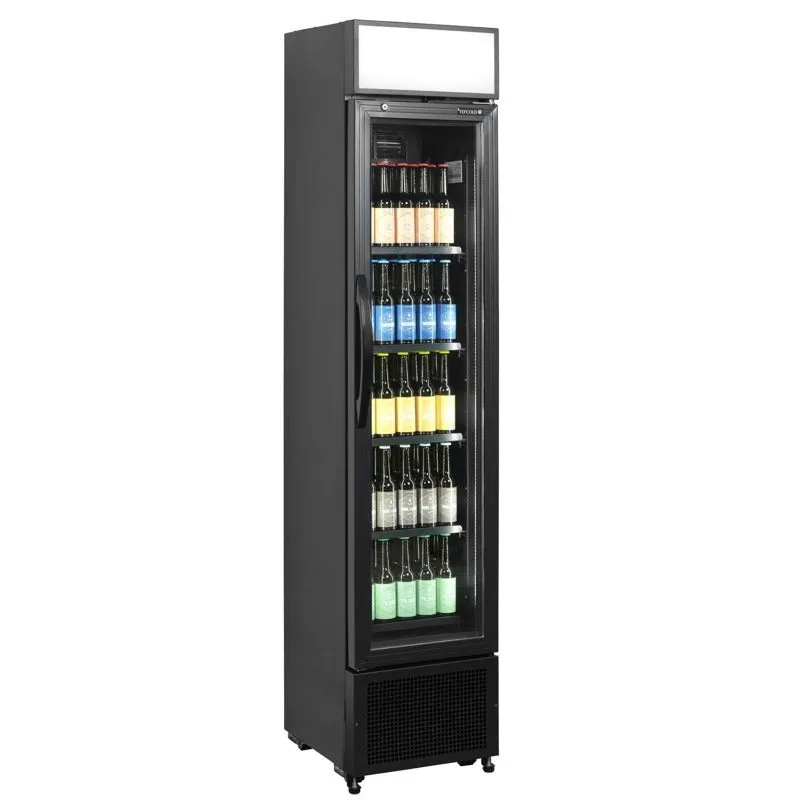 Tefcold Slimline Black Glass Door Merchandiser - FSC175H