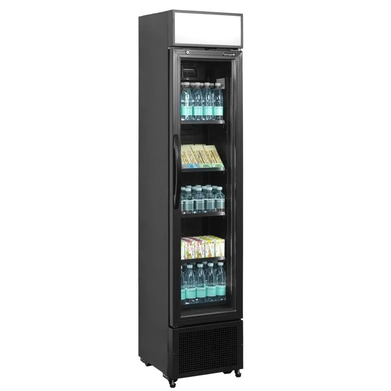 Tefcold Slimline Black Glass Door Merchandiser - FSC175H