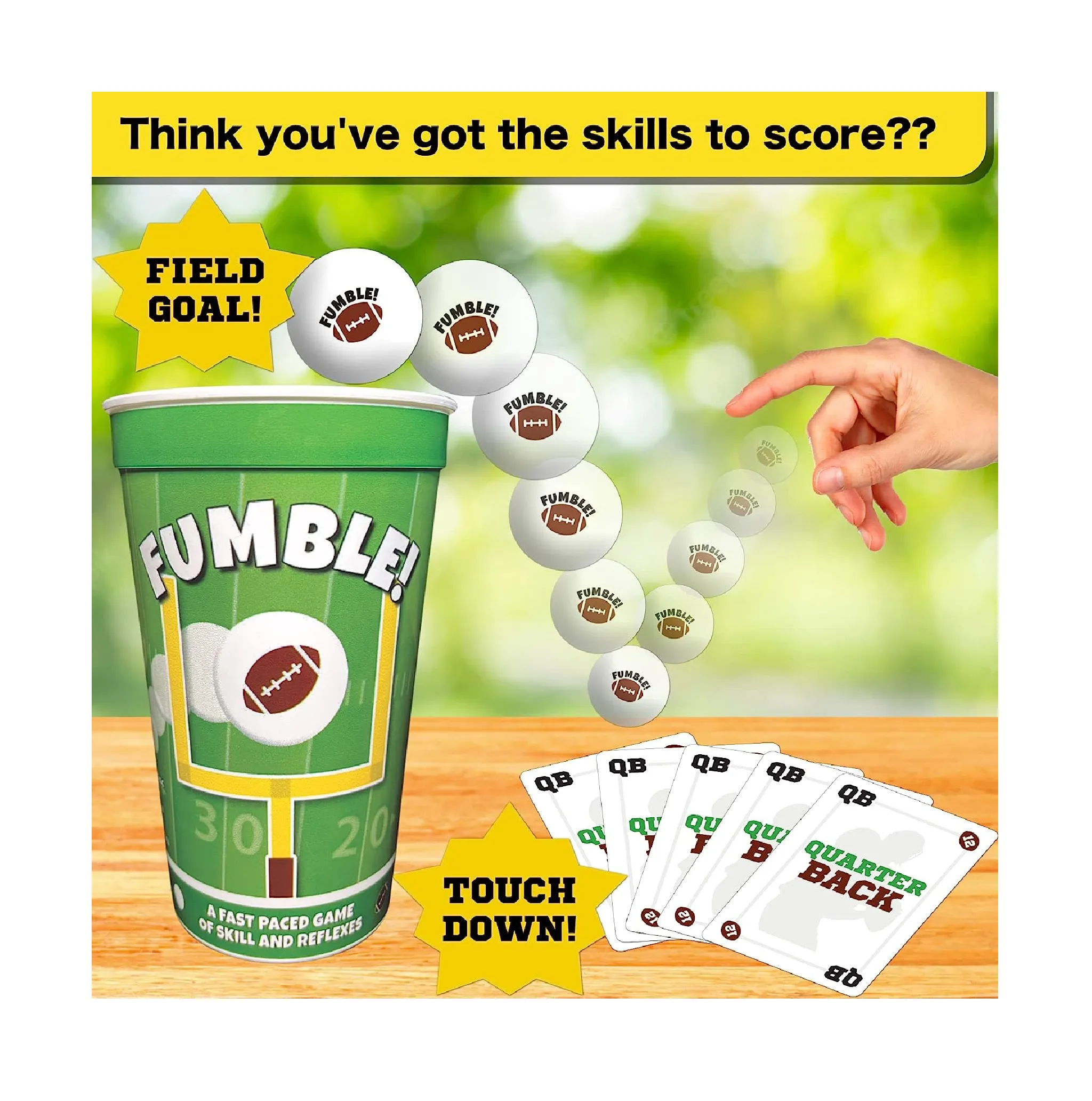 ThunderMouse Games Fumble Football Card and Pong Game for Adults and Kids 6