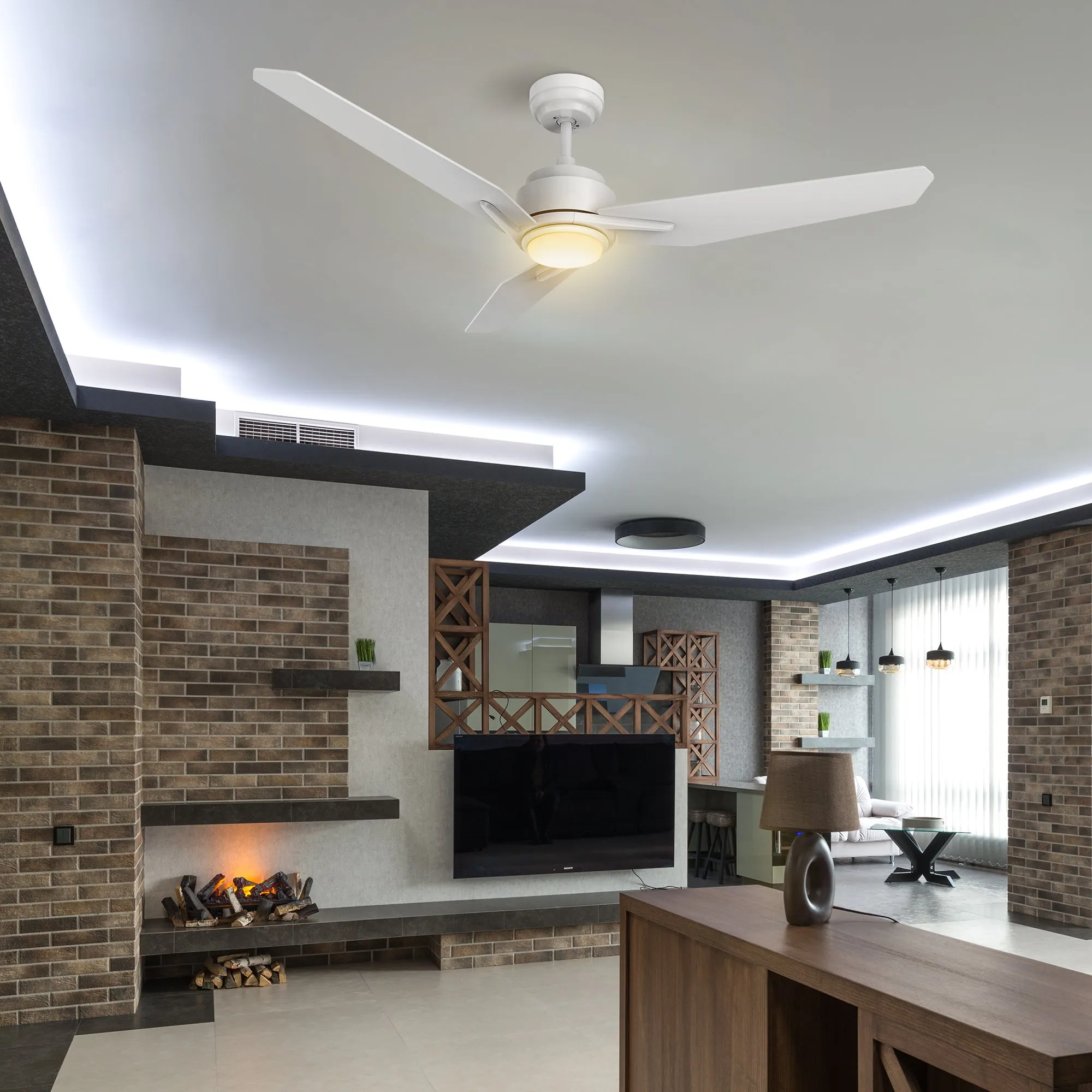 Tilbury Outdoor/Indoor Smart Ceiling Fan with LED Light Remote 56”