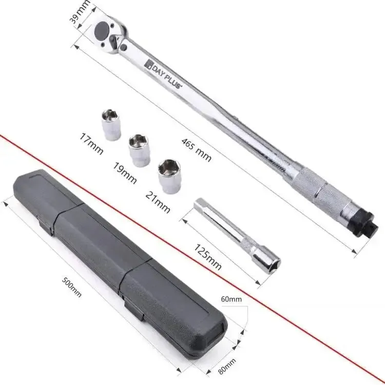 Torque Wrench Set 1/2inch Drive (28-210Nm) for Wheel Nuts, Bolts   17/19/21mm Sockets & Case