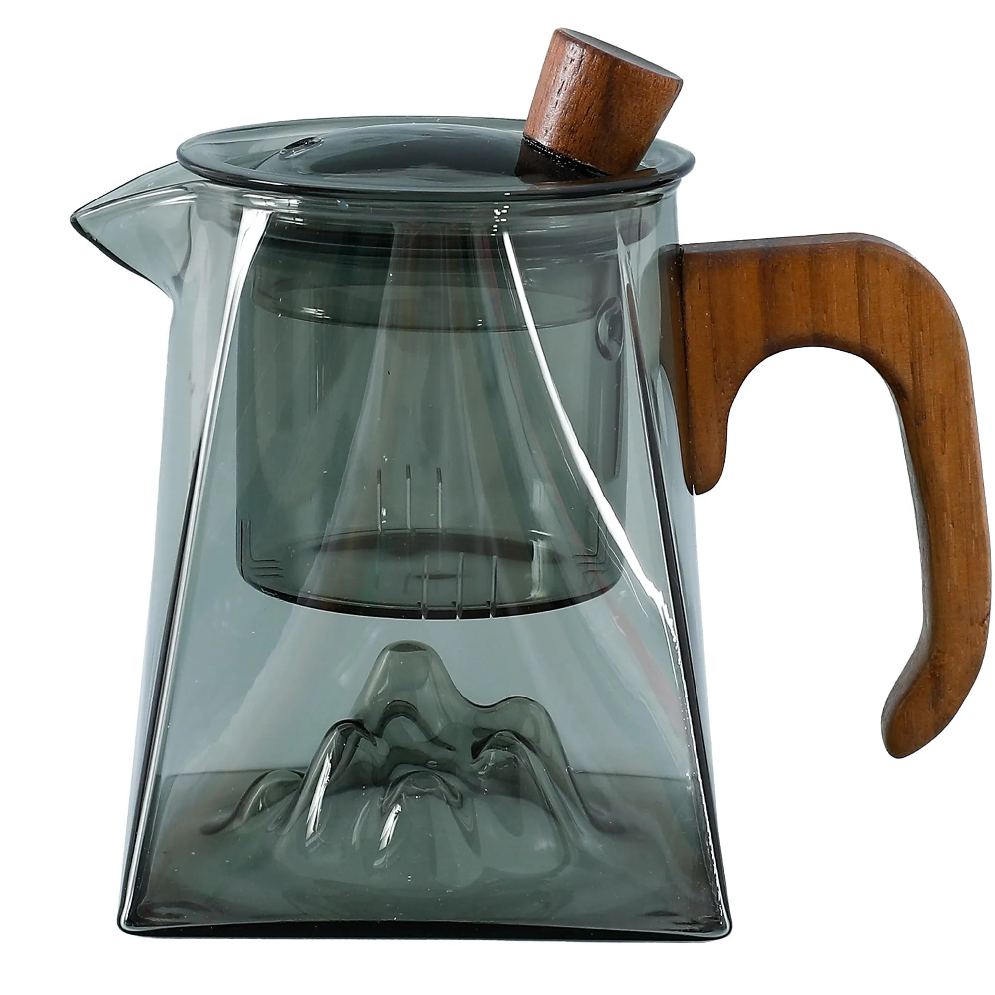 UMAI Borosilicate Glass Tea Pot (500ml)| Glass Kettle For Gas Stove | Stovetop Safe with Removable Glass Infuser Bamboo Handle & Lid | Tea Kettle Glass | Teapot | Tea Maker Kettle | Tea Infuser Kettle