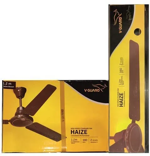 V-Guard Haize VXE 1 Star 1200 mm Energy Saving 3 Blade Ceiling Fan  (Matte Brown)