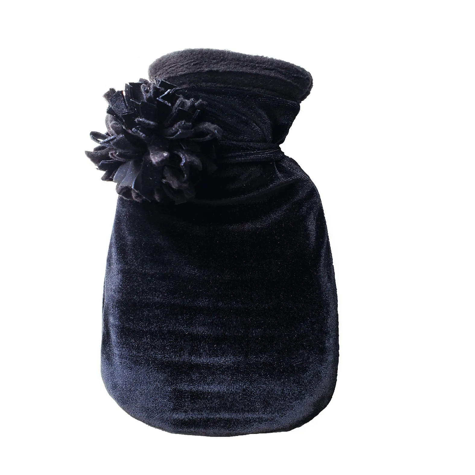 Velvet mini hot water bottle - Black