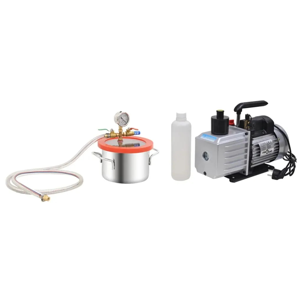 vidaXL Vacuum Chamber with 2-stage Pump 3.7 L