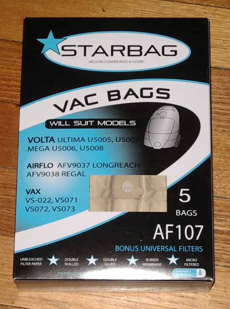 Volta Ultima, Mega Vacuum Cleaner Bags - Part # AF107