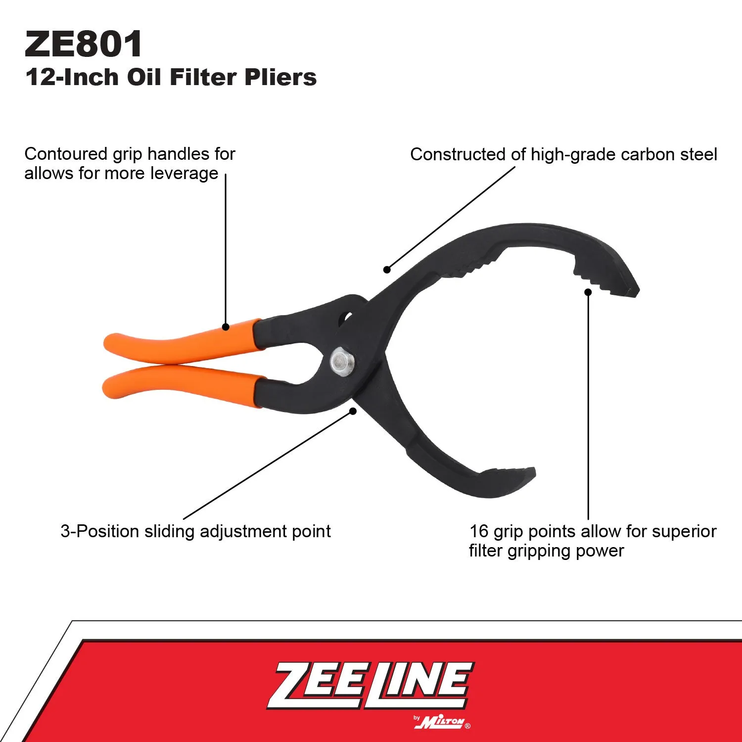 ZE801 - 12-Inch Oil Filter Pliers